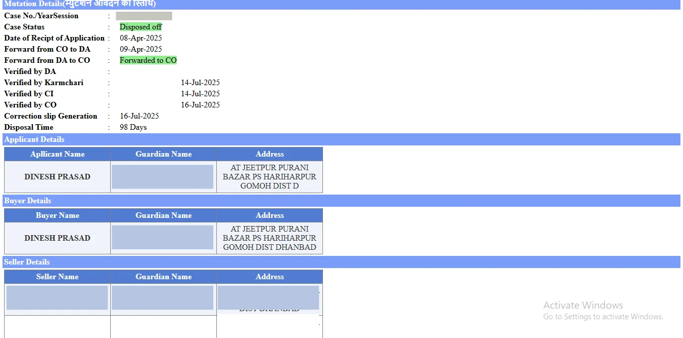 Cureent Mutation Status Screen